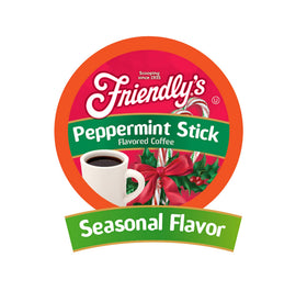 Friendly's peppermint coffee pods on counter for quick holiday mornings