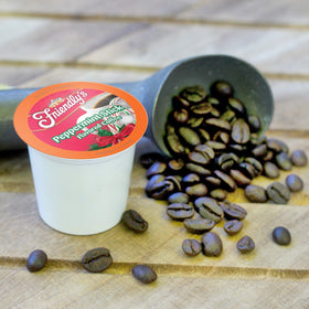 Steaming mug of Friendly's peppermint coffee inviting a refreshing start