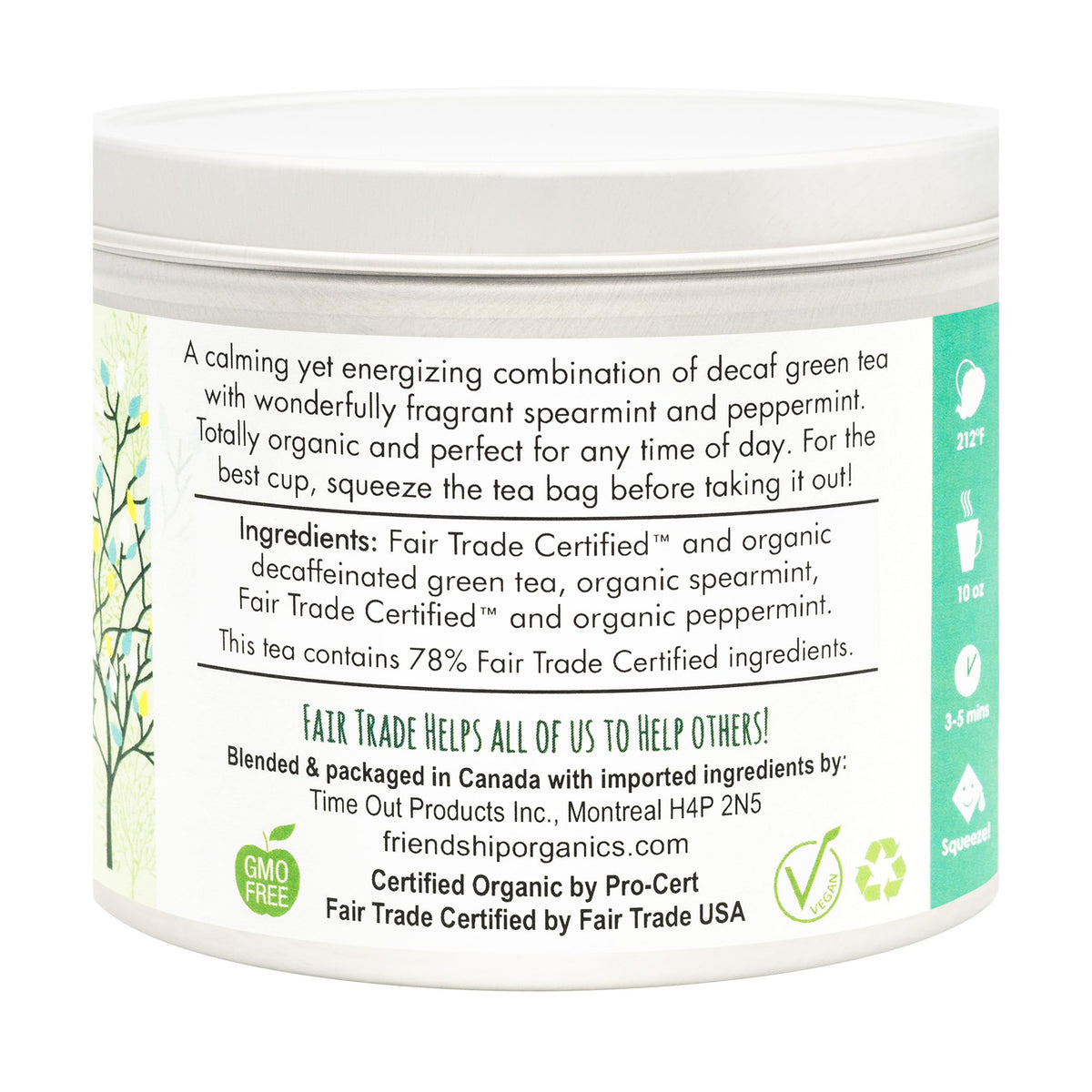 Friendship Organics organic fair trade blend emphasizes ethical sourcing.