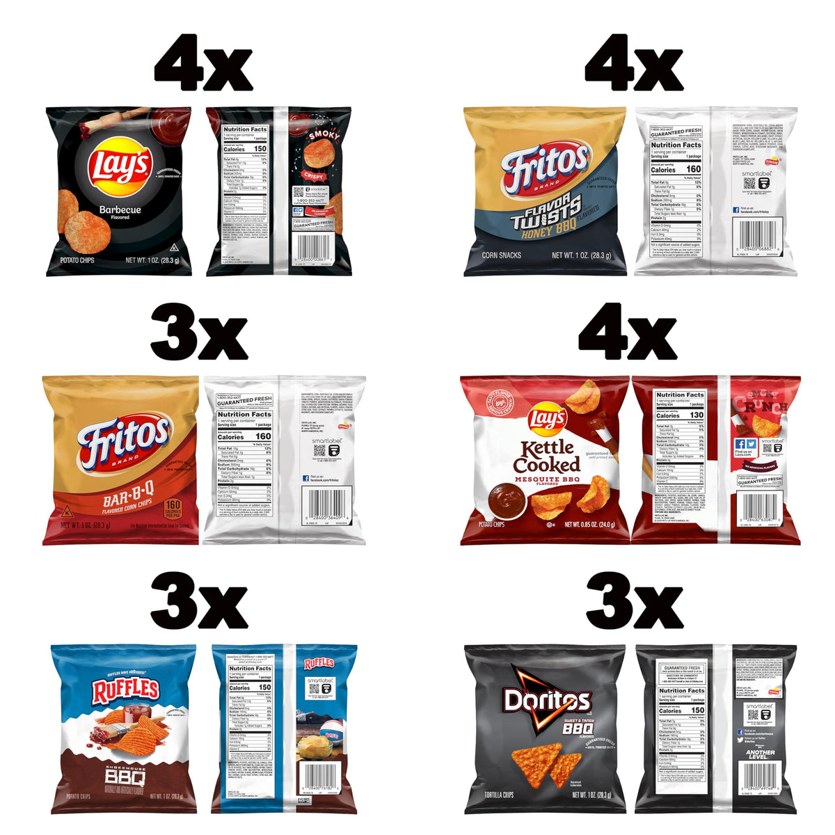 Frito-Lay Backyard Barbecue Mix 21-pack, convenient grab-and-go snacks for travel.
