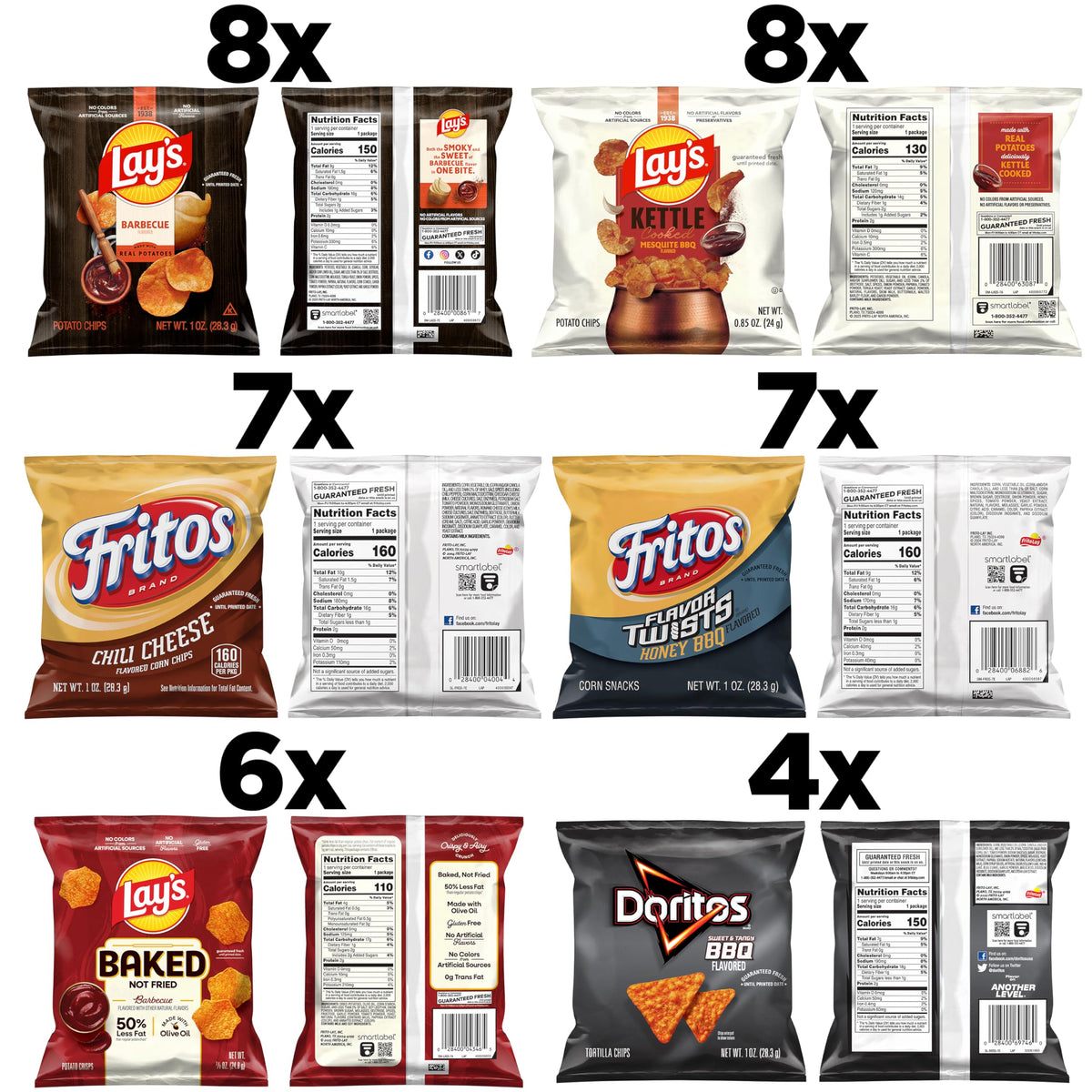 Frito-Lay Backyard Barbecue Mix 40-snack display, great for road trips.