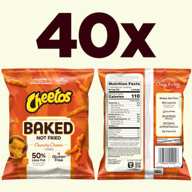 Frito-Lay Baked Cheetos Crunchy Cheese snacks crispy bites emphasize light, airy crunch.