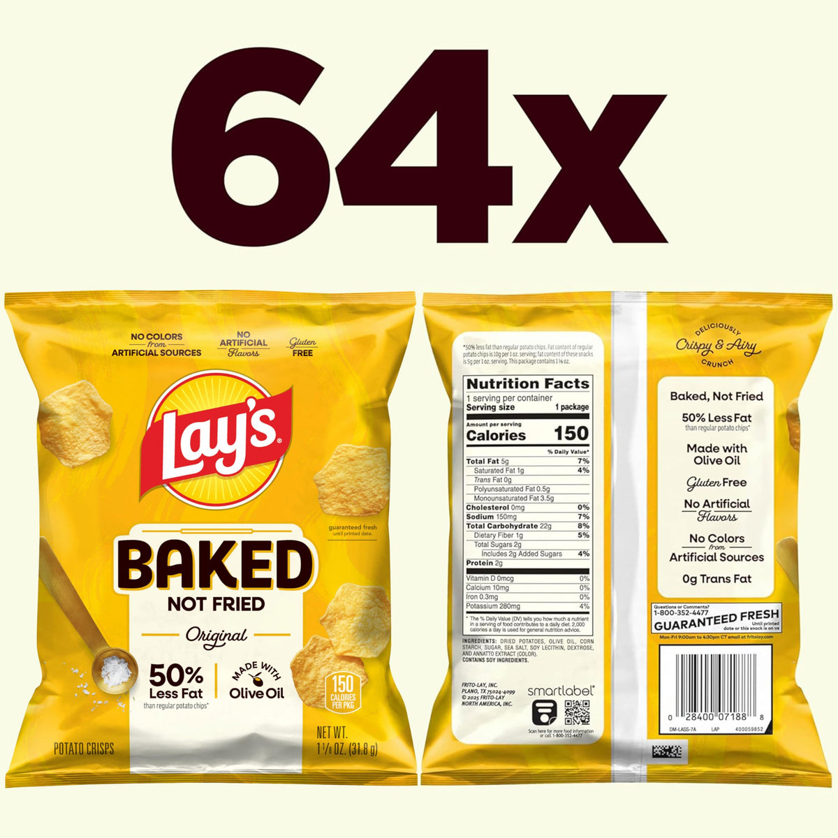 Frito-Lay Baked Lay's Original gluten-free chips with no artificial flavors