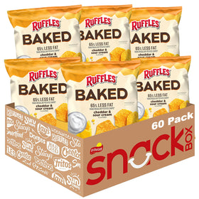 Frito-Lay Baked Ruffles Cheddar & Sour Cream bag-front, great on-the-go snack.