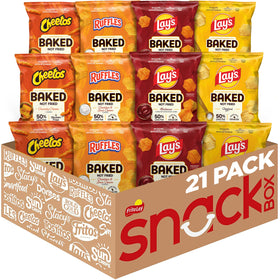 Frito-Lay baked variety pack collection on table for family snacking.