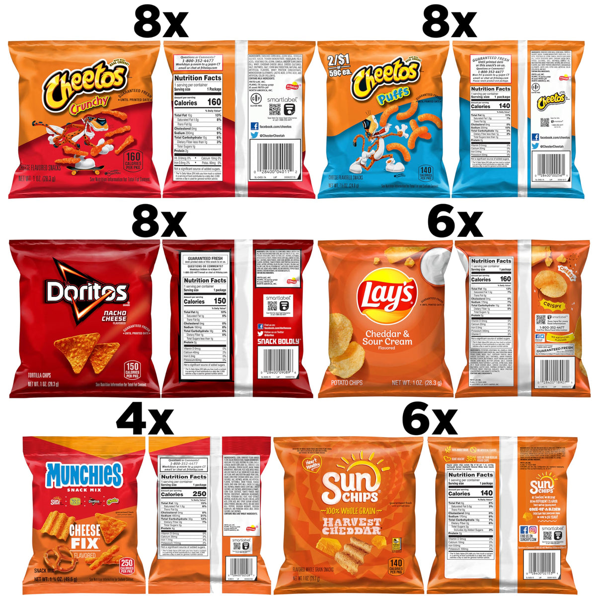 Frito-Lay Cheesy Mix Cheetos Crunchy bag for crunchy cheese flavor on the move.