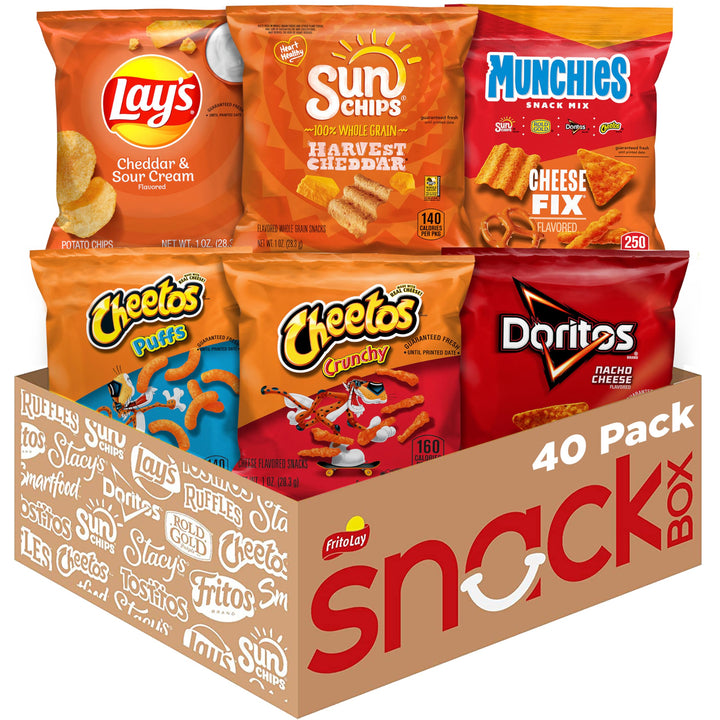 Frito-Lay Cheesy Mix Doritos bag with bold nacho cheese flavor for on-the-go snacking.