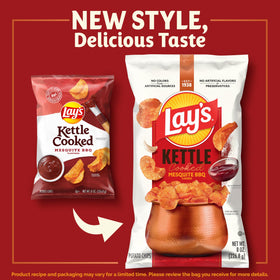 Frito-Lay Lay's Barbecue chips close-up, smoky flavor for snack time.
