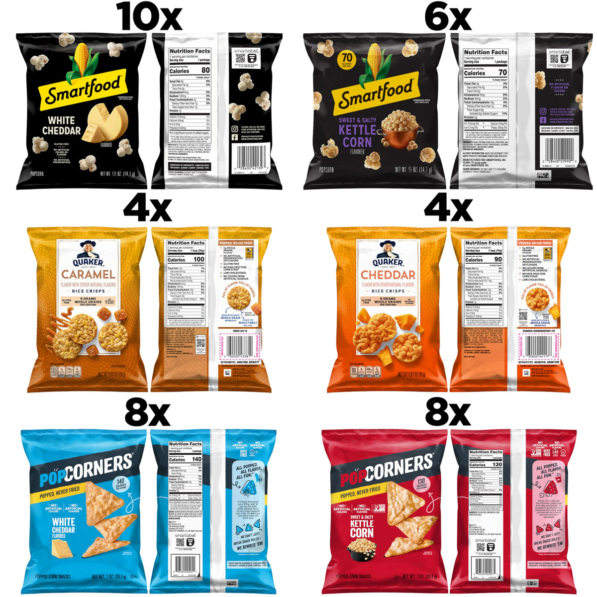 Frito-Lay PopCorners Sweet and Salty Kettle in mix pack offers crispy, bold flavor.