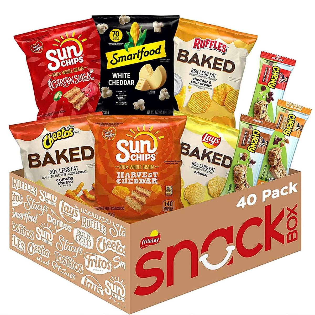 Frito-Lay Snack Time Favorites 40-pack box shown for convenient pantry stocking