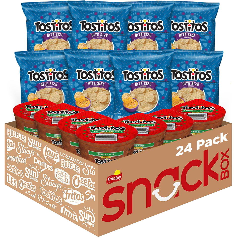 Tostitos Bite Size Rounds chips for easy on-the-go snacking and portion control.
