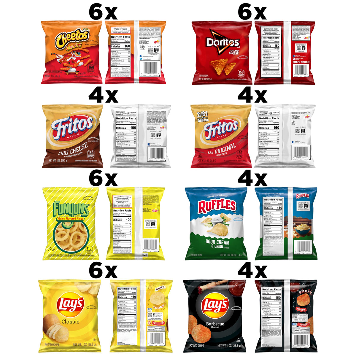 Frito-Lay variety pack assembly close-up, versatile snack option for on-the-go moments