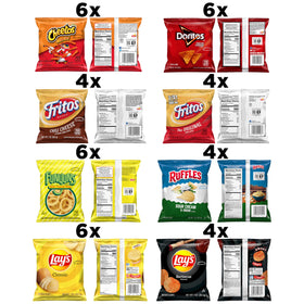 Frito-Lay variety pack assembly close-up, versatile snack option for on-the-go moments