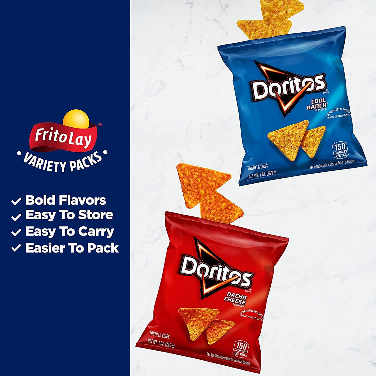 Frito-Lay Bold Variety Pack on desk or bag for grab-and-go snacks.
