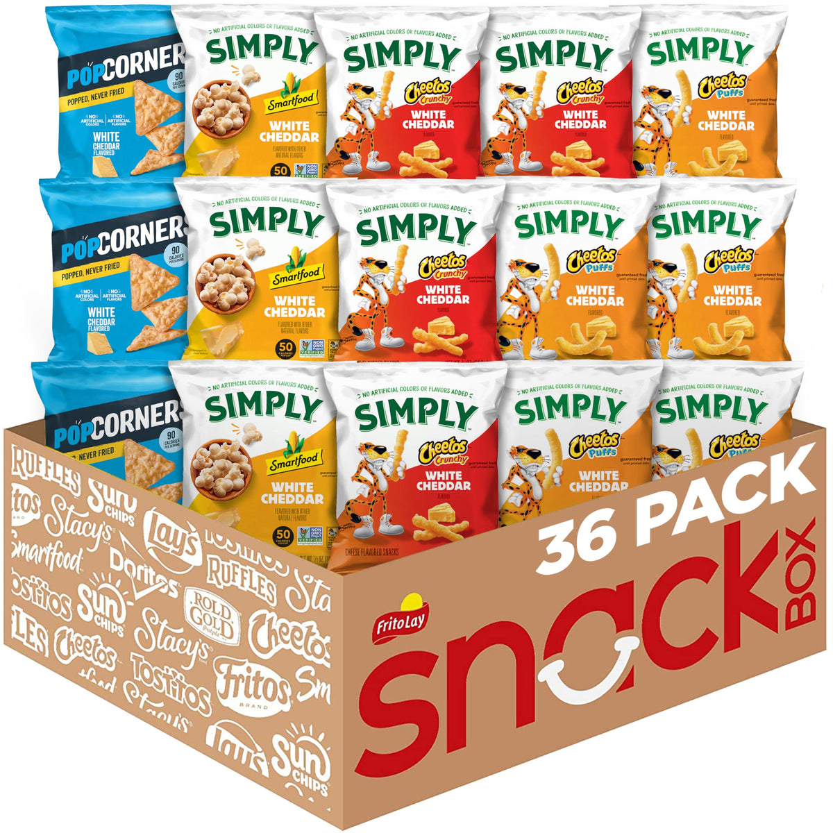 Frito Lay White Cheddar Variety Pack front view, convenient party snack option.