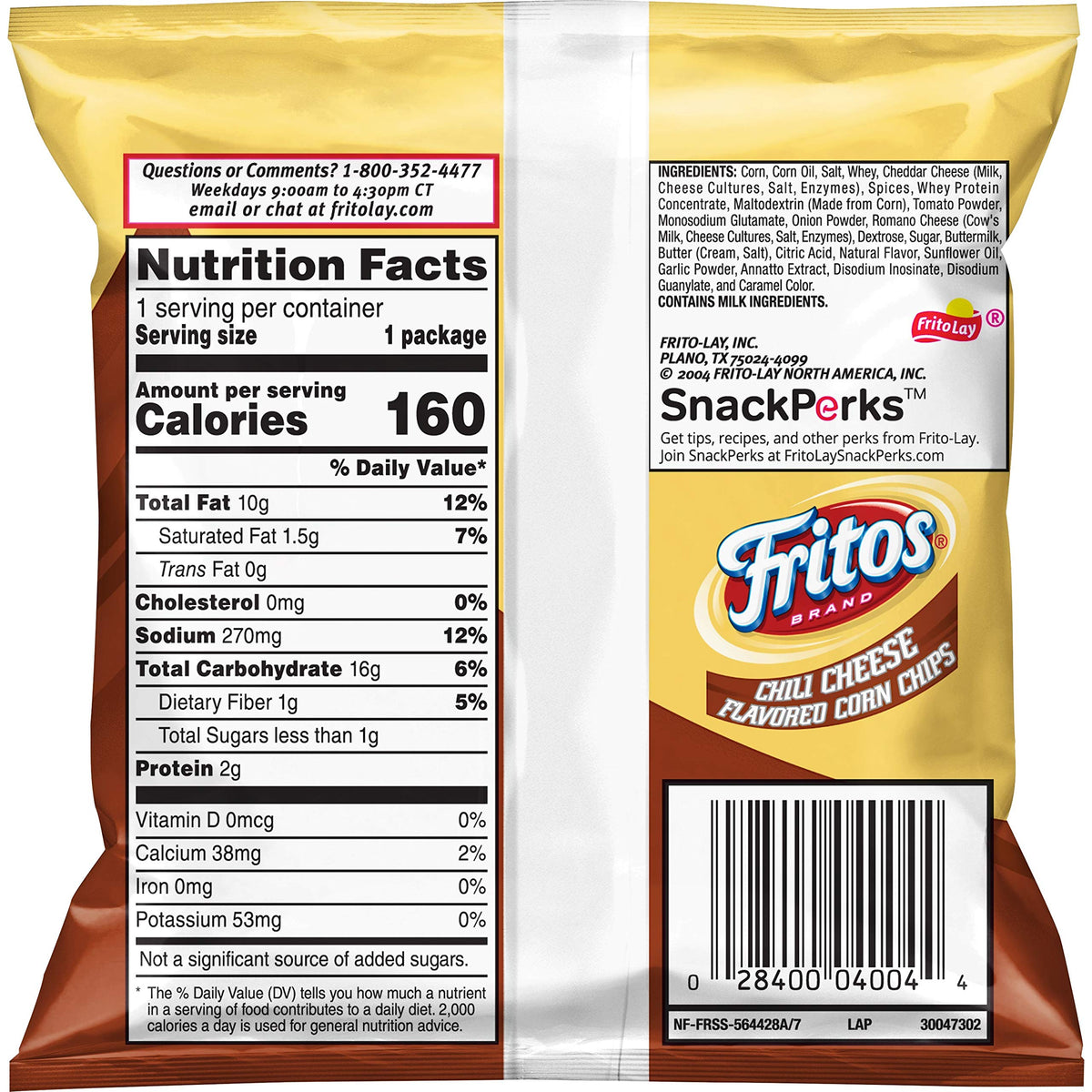 Fritos Chili Cheese bag closeup highlighting crunchy texture and heat.