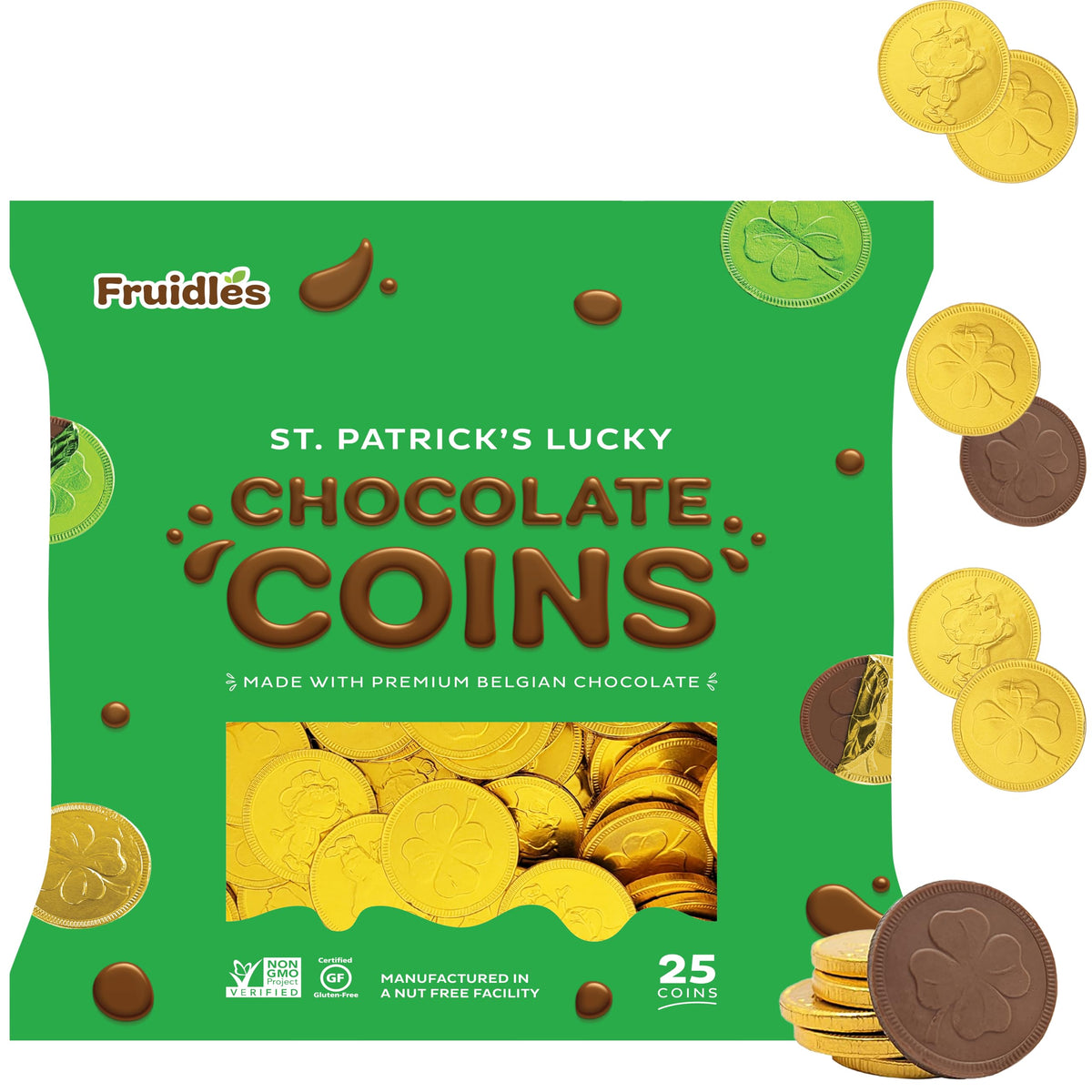 Fruidles goody bags ready-to-give with foil-wrapped coins.