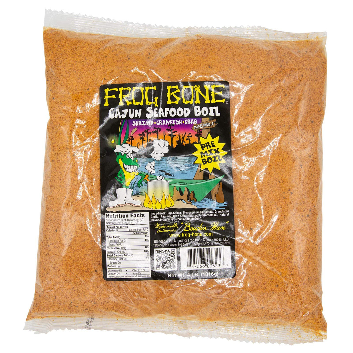 Frog Bone Cajun Seafood Boil 4lb bag ready for a big seafood boil.
