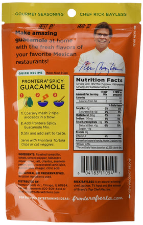 Eight-pack Frontera guacamole mix ready for quick, flavorful dips and toppings.