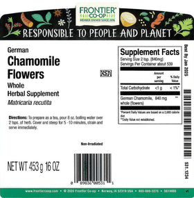 Frontier Chamomile Flowers ideal as a tea ingredient in soothing blends.