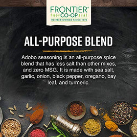 Frontier Co-op Adobo seasoning label closeup with organic and kosher marks