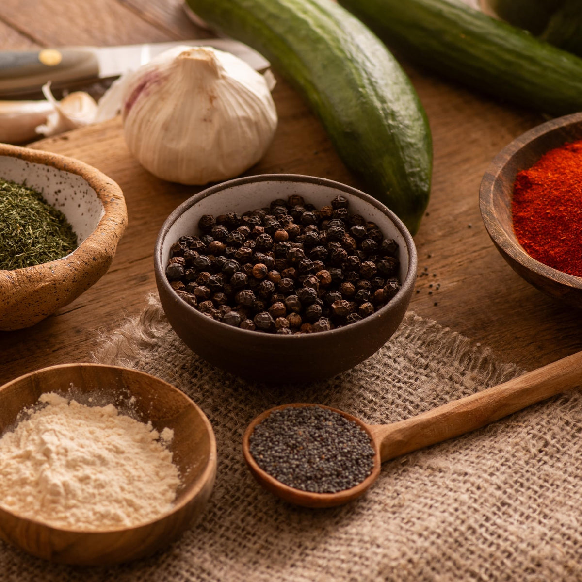 Frontier Co-op black pepper in grinder ready for fresh ground flavor