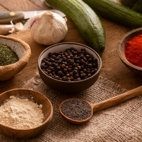 Frontier Co-op black pepper in grinder ready for fresh ground flavor