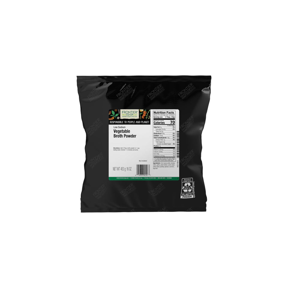 Frontier Co-op vegetable broth powder bulk 1 lb pack for quick flavor