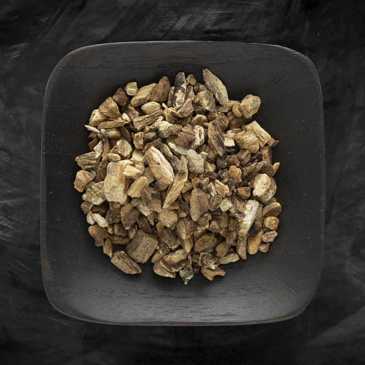 Frontier Co-op burdock root cut and sifted for soups and teas.