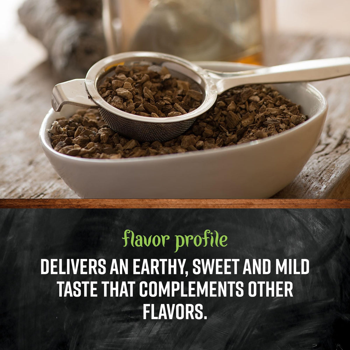 Frontier Co-op burdock root in soup dish highlights earthy sweetness.