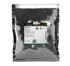 Frontier Co-op chai tea bag front view, ideal for a comforting spice-infused morning.