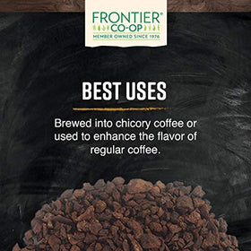Stand-up resealable bag preserves freshness for daily chicory brewing.