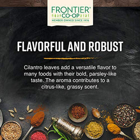 Frontier Co-op cilantro leaf enhances soups, sauces, and salsas.