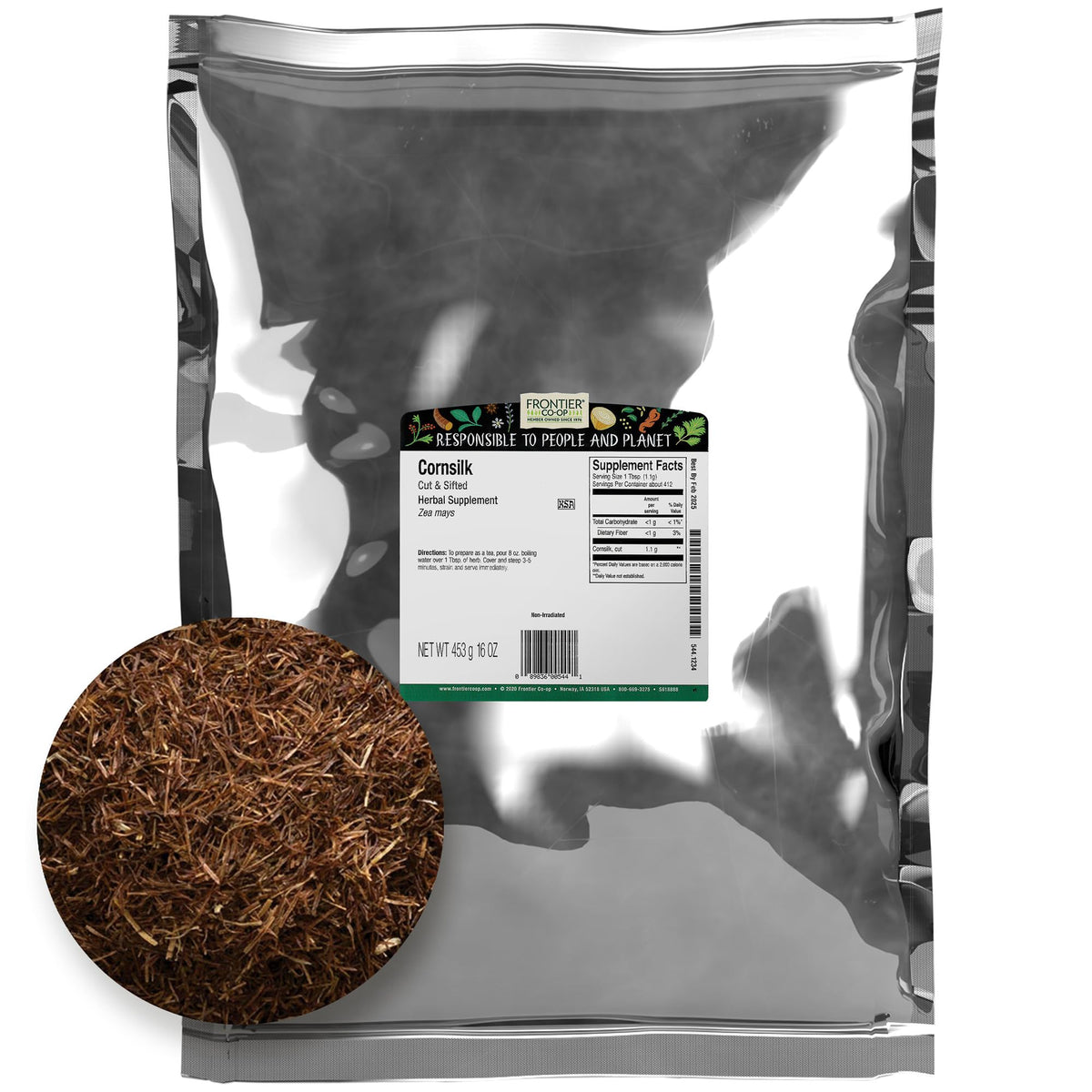 Frontier Co-op Cornsilk bulk bag for easy storage and daily corn silk tea.