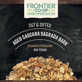 Frontier Co-op cut-and-sifted cascara sagrada bark closeup showing texture.