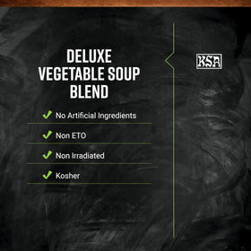 Frontier Co-op Deluxe Vegetable Soup Blend with peas, adds texture to dishes.