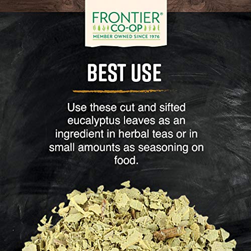 Frontier Co-op eucalyptus leaf origin Portugal label and packaging