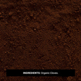 Frontier Co-op Ground Cloves powder texture close-up showing uniform grind and bold aroma.