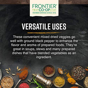 Frontier Co-op Hearty Vegetable Stew Blend cooked soup in a pot highlighting rich color.