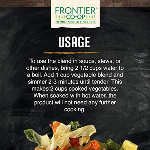 Frontier Co-op Hearty Vegetable Stew Blend measured in a bowl for quick portions.