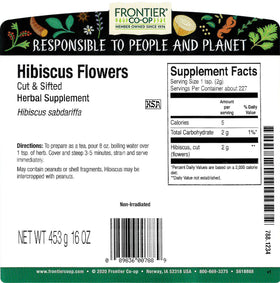 Frontier Co-op hibiscus dried flowers close-up with vibrant petals