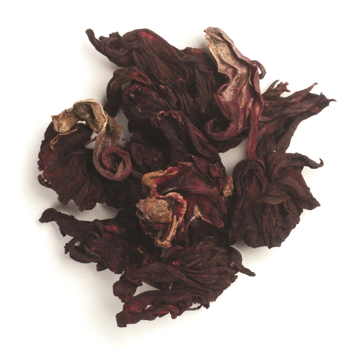 Frontier Co-op hibiscus flowers cut for easy tea and blends.
