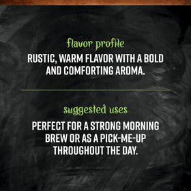 Frontier Co-op Irish Breakfast cup brewing with bold, malty aroma