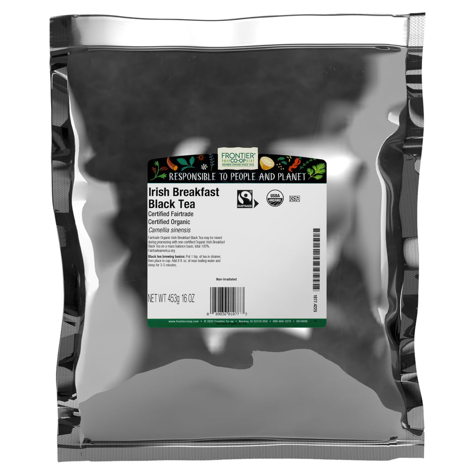Frontier Co-op Irish Breakfast loose tea pile with rich aroma
