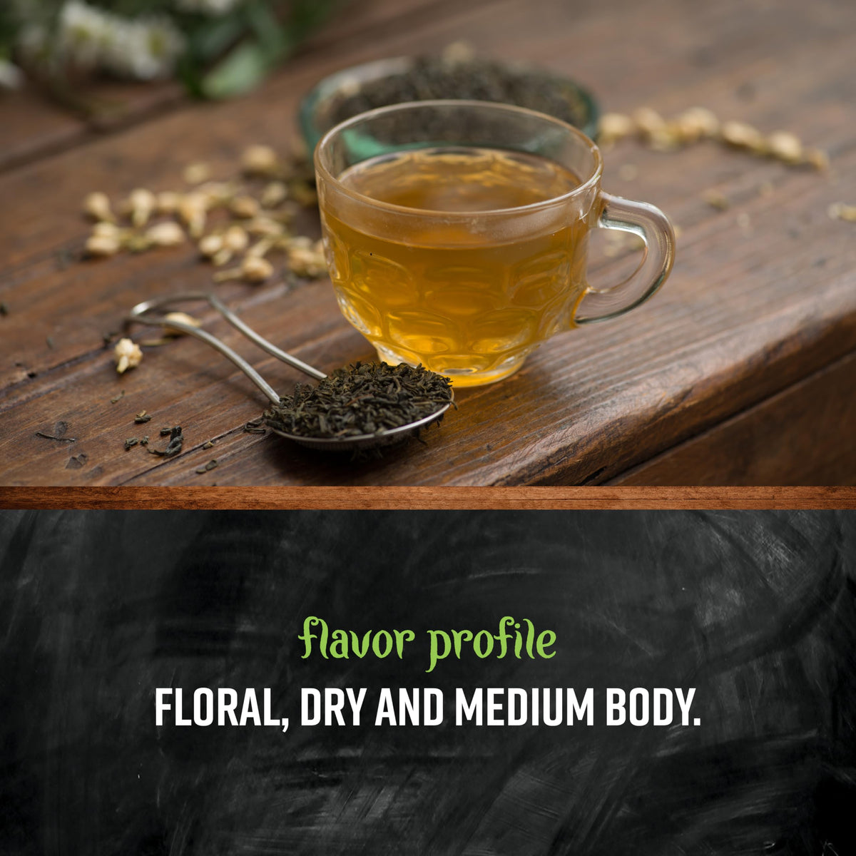 Frontier Co-op Jasmine Green Tea with kosher certification for trusted sourcing.