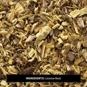 Frontier Co-op licorice root tea base ready for caffeine-free brews.