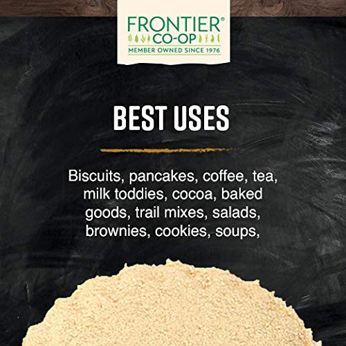 Frontier Co-op maple syrup powder stored in a pantry jar for easy access.