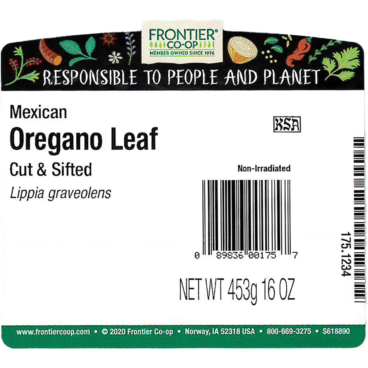 Frontier Co-op Mexican oregano leaf cut sifted pack preserves robust flavor for cooking