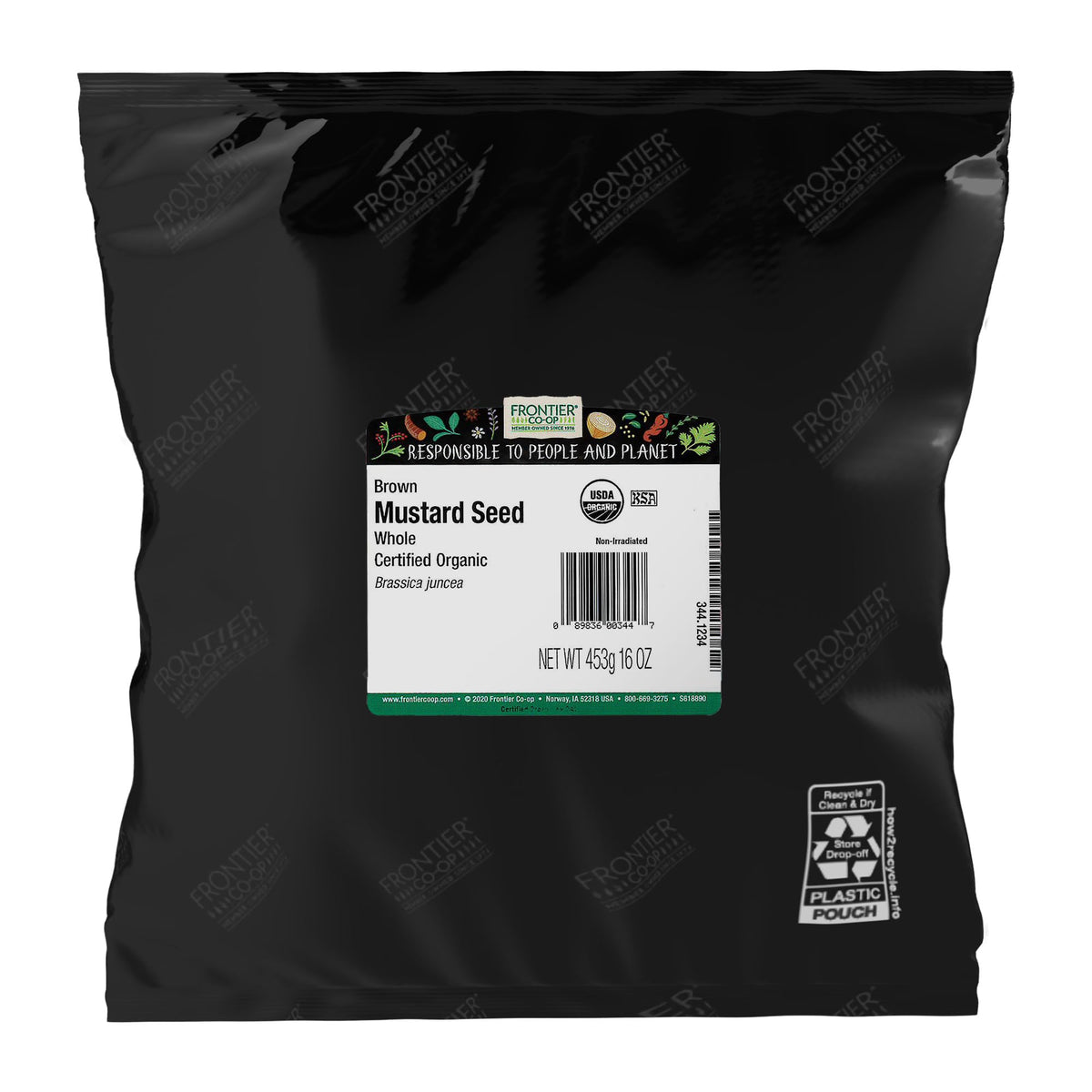 Frontier Co-op brown mustard seed bulk, ideal for spice blends and classic mustard.