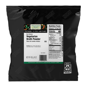 Frontier Co-op No-Chicken Broth Powder bag 16oz ready for vegan stock.